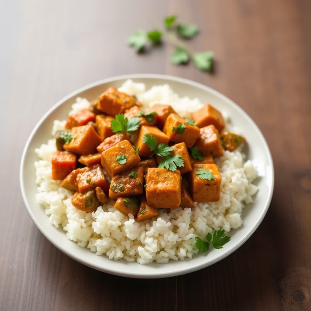 Tofu og grønnsaker Tikka Masala