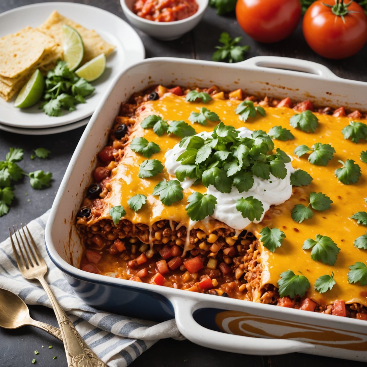 Tomat- og enchiladagratin