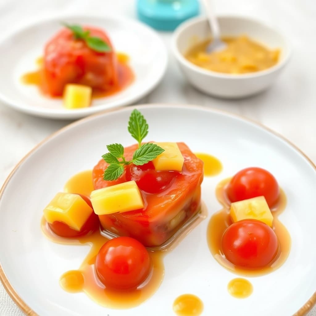 Tomatsuppe med ananas-saus