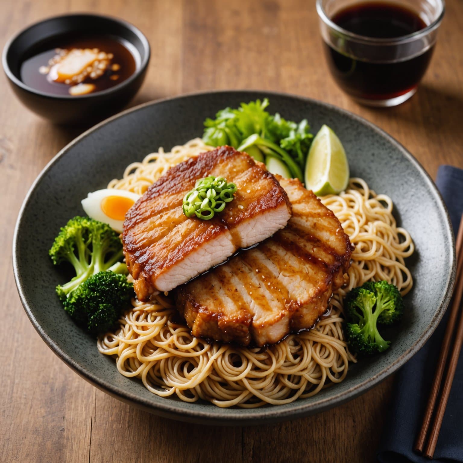 Tonkatsu Shoyu Ramen (svinekjøttkotelett med soyasaus i ramen)