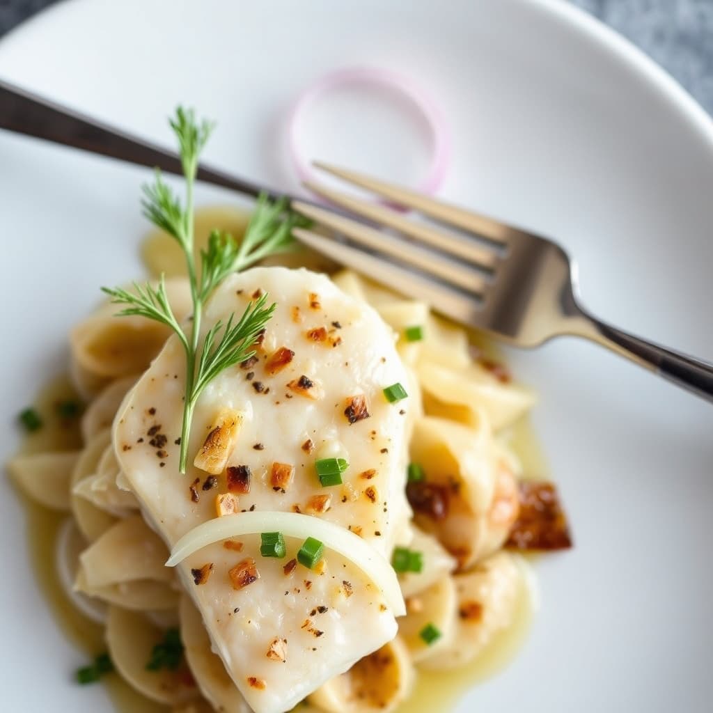 Torsk med fennikel og løk