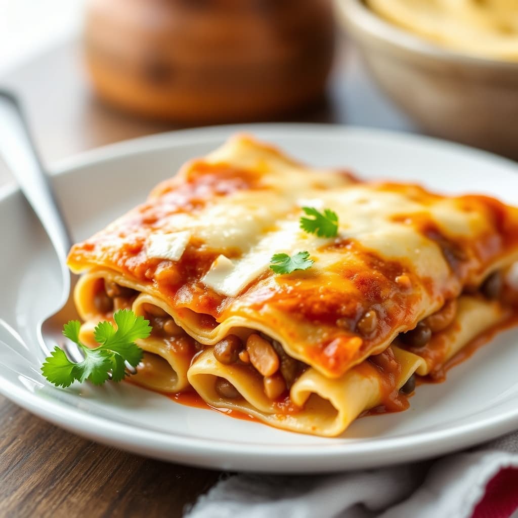 Tortilla, bønne- og ostestekesjef ("Enfrijoladas")