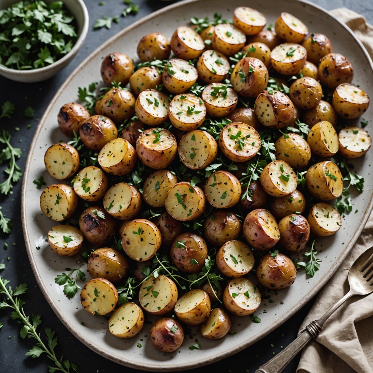 Toscanske urter og ovnsbakte poteter