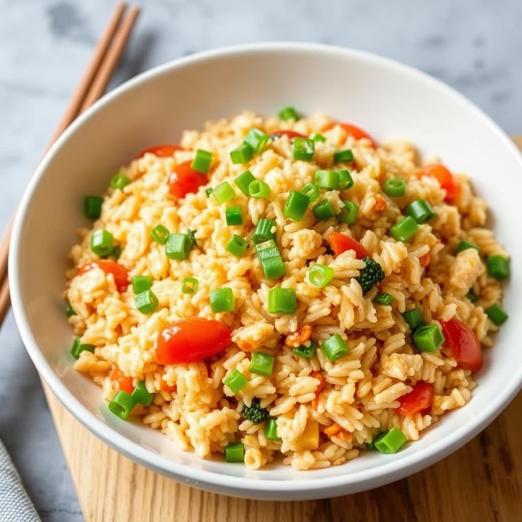 Tradisjonell mandarinris med stekt ris