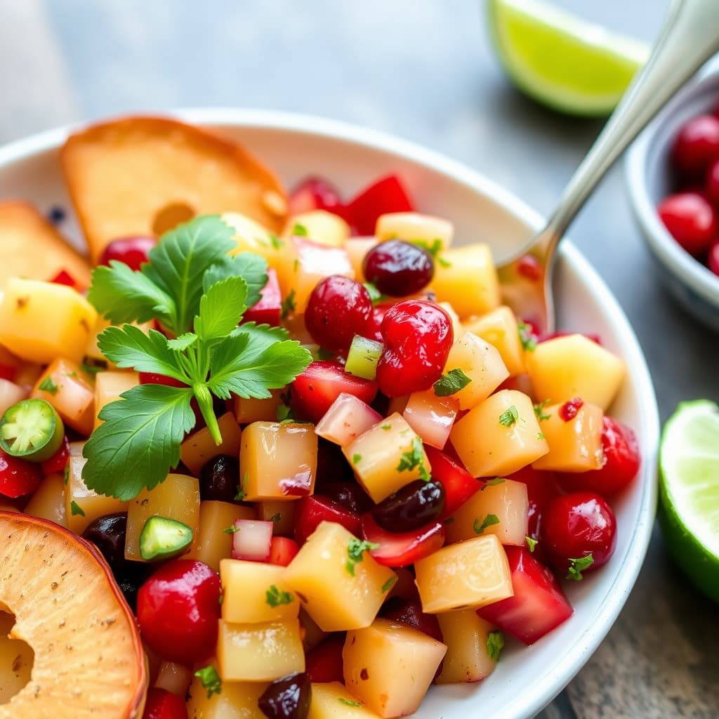 Tranebær-ananas salsa