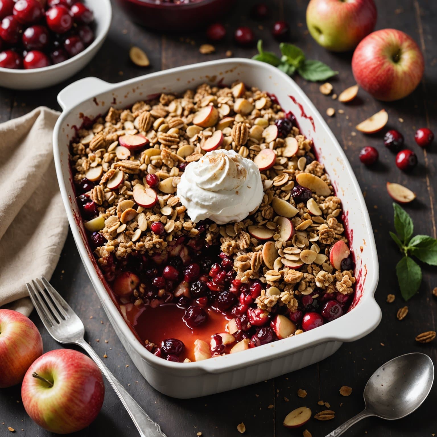 Tranebær- og eplecrisp