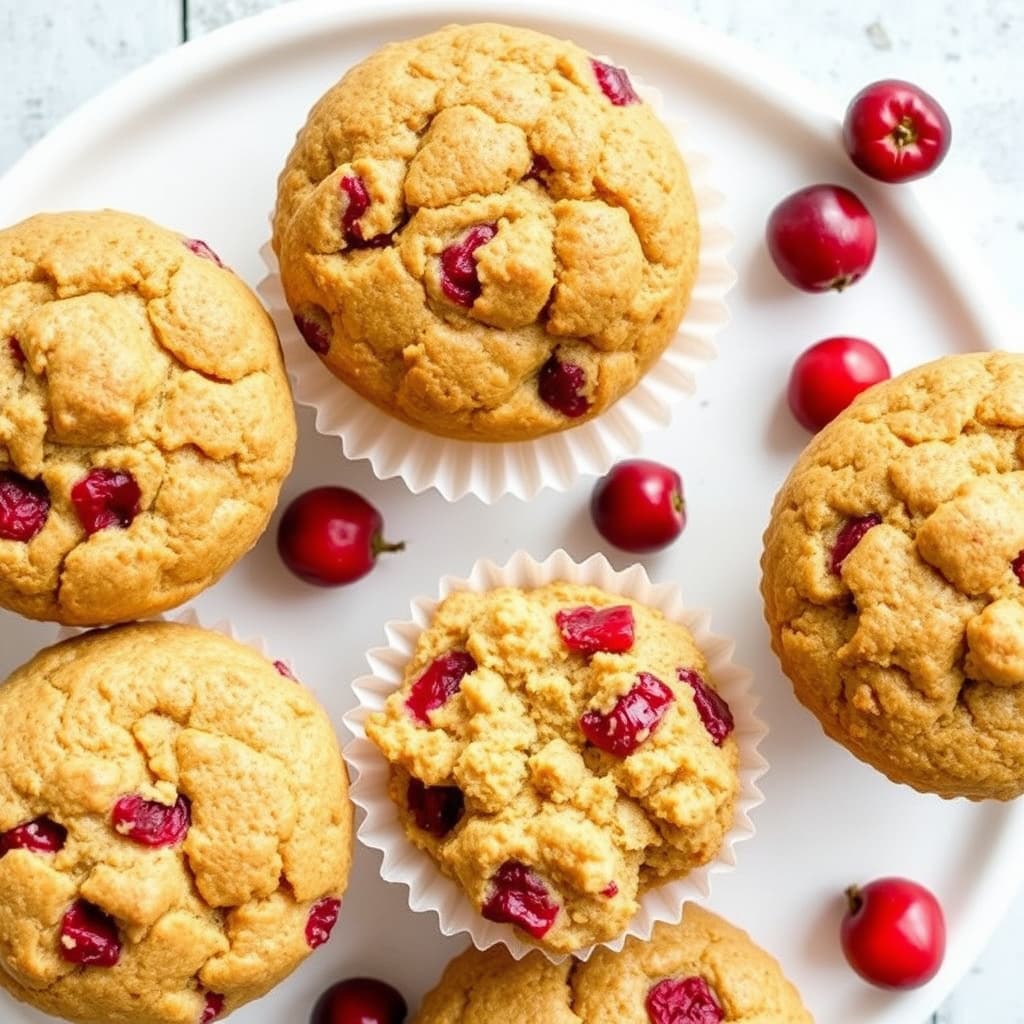Tranebær- og eplefrokostmuffins