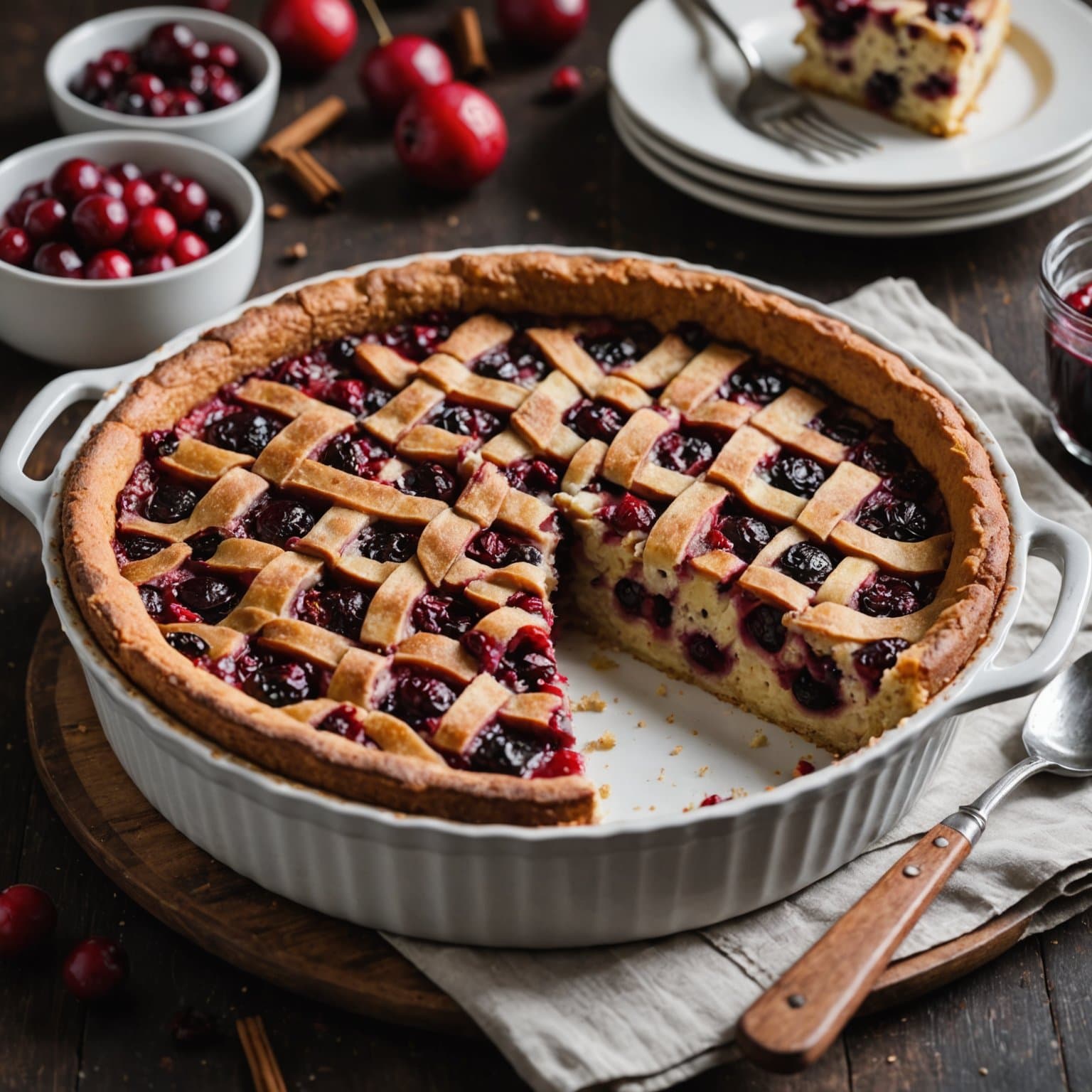 Tranebær- og kanelclafoutis