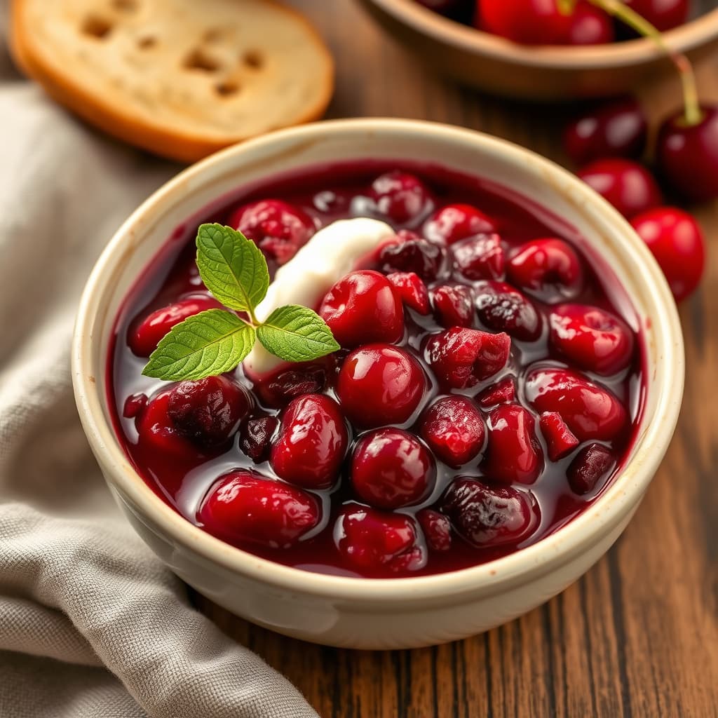 Tranebær- og kirsebærkompott