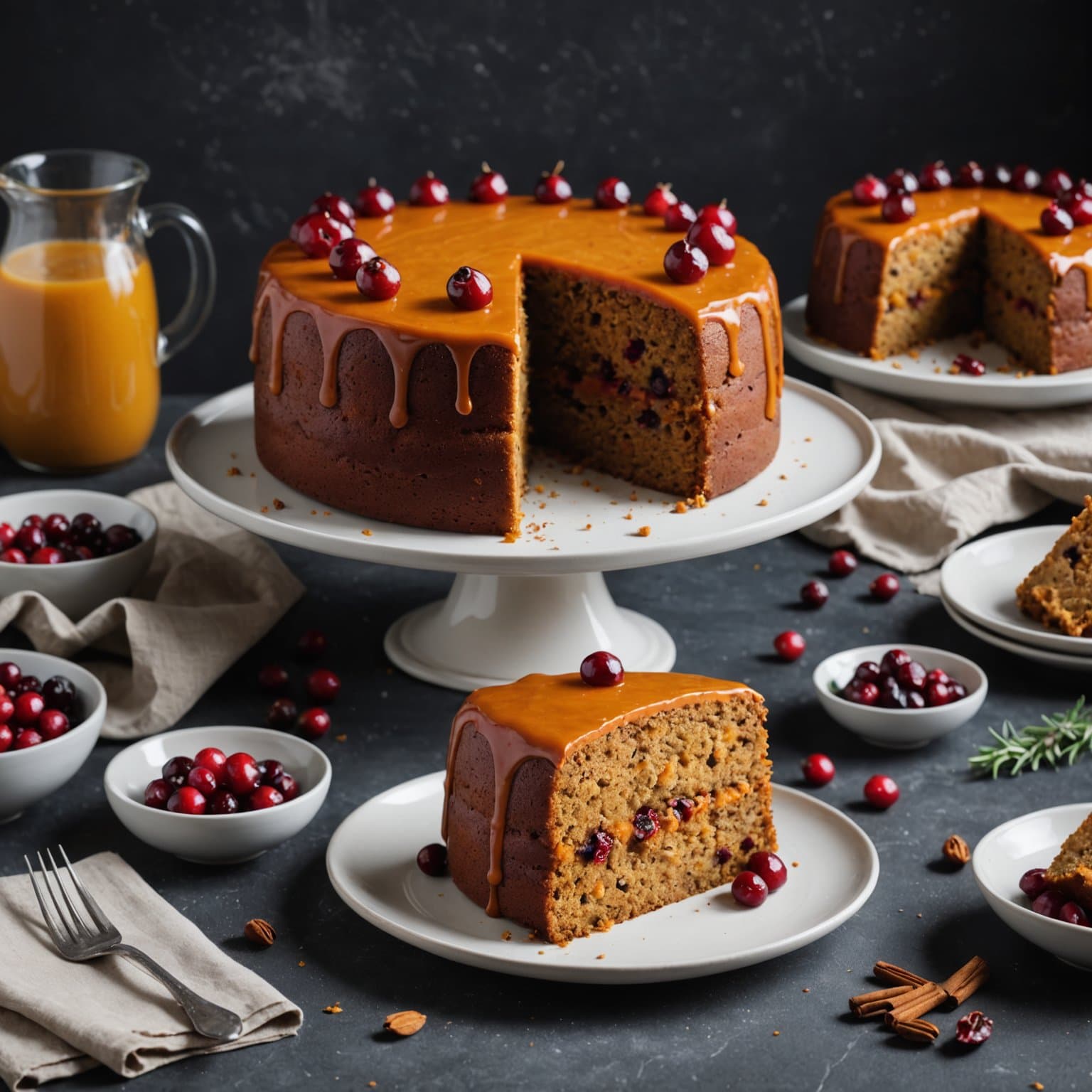 Tranebær- og søtpotetkrydderkake