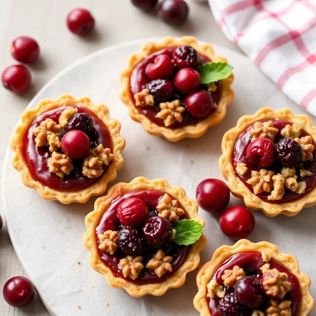 Tranebær- og valnøttterter