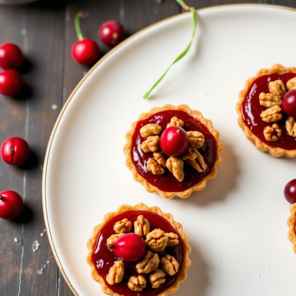 Tranebær- og valnøttterterter