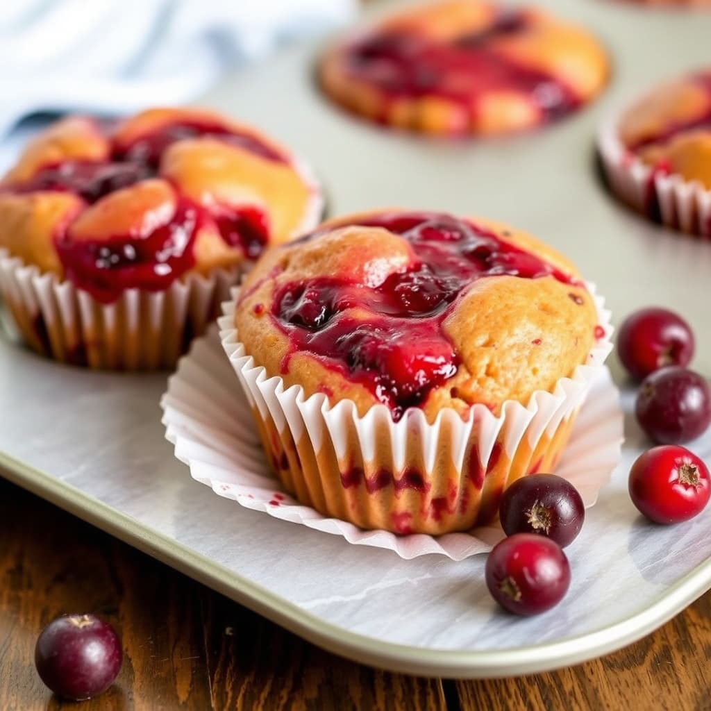 Tranebær-opp-ned-muffins