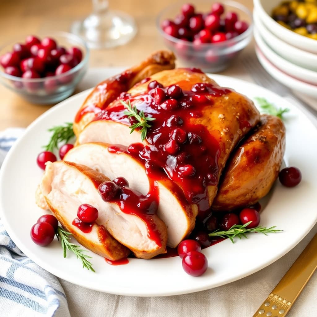 Tranebærglasert kalkun