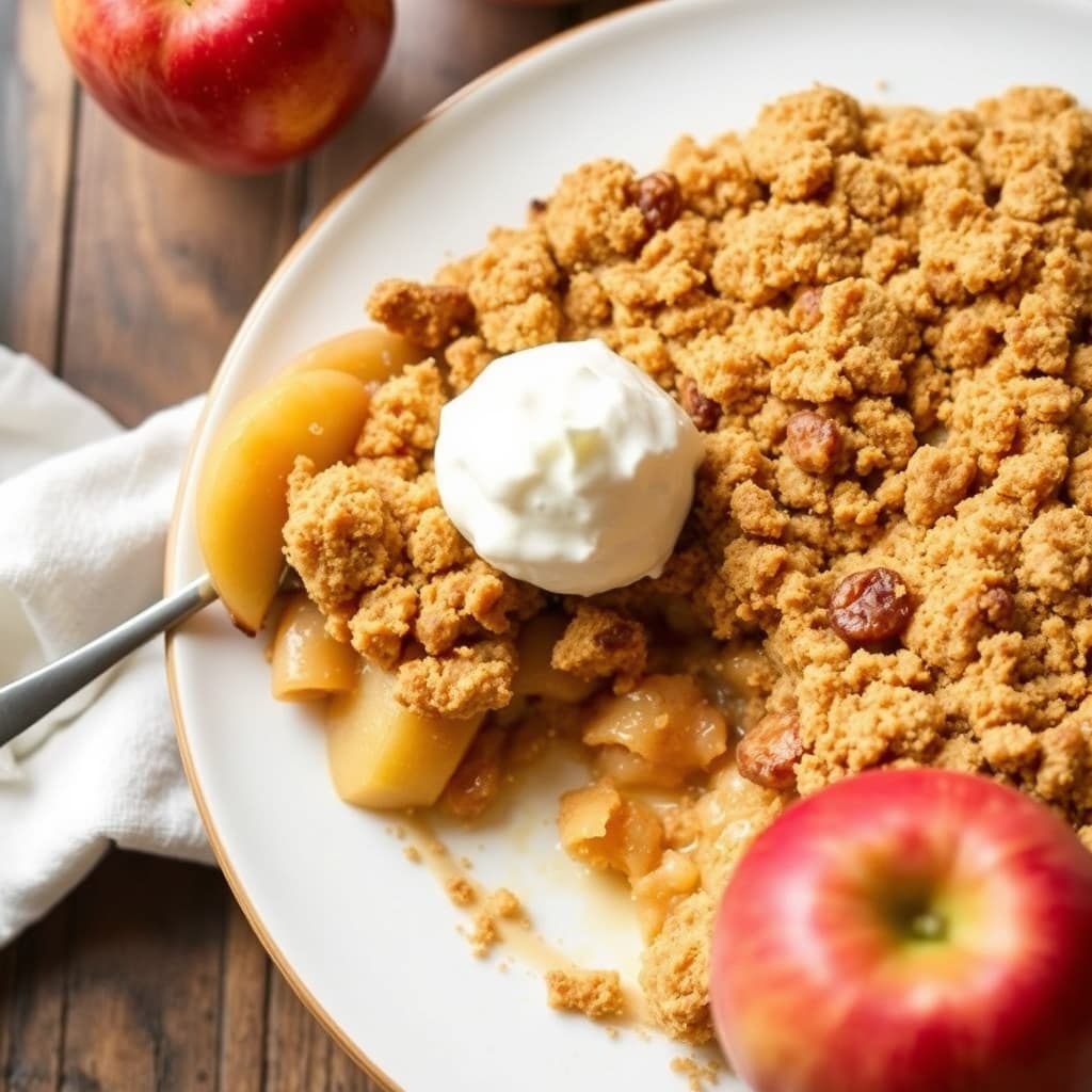 Tre eplegrøt med smuldredeig