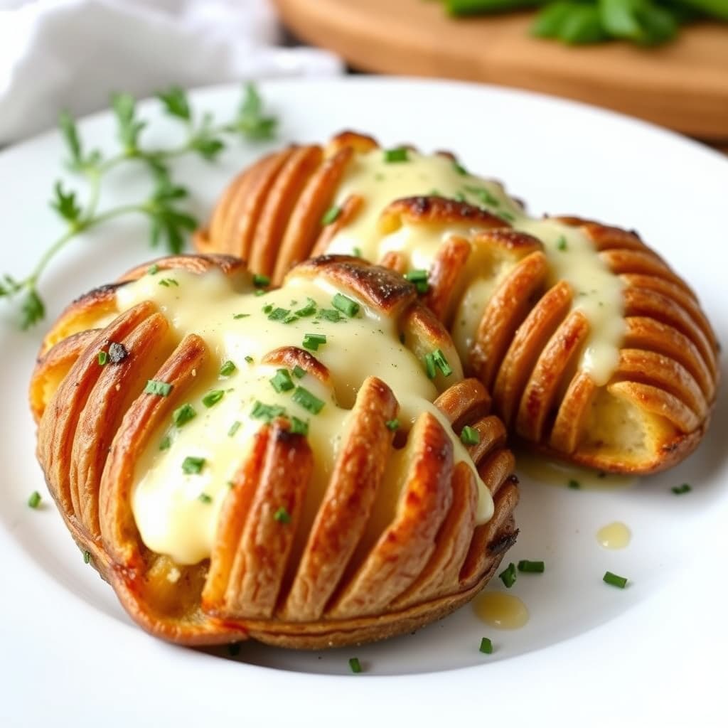 Tre oster hasselback-poteter