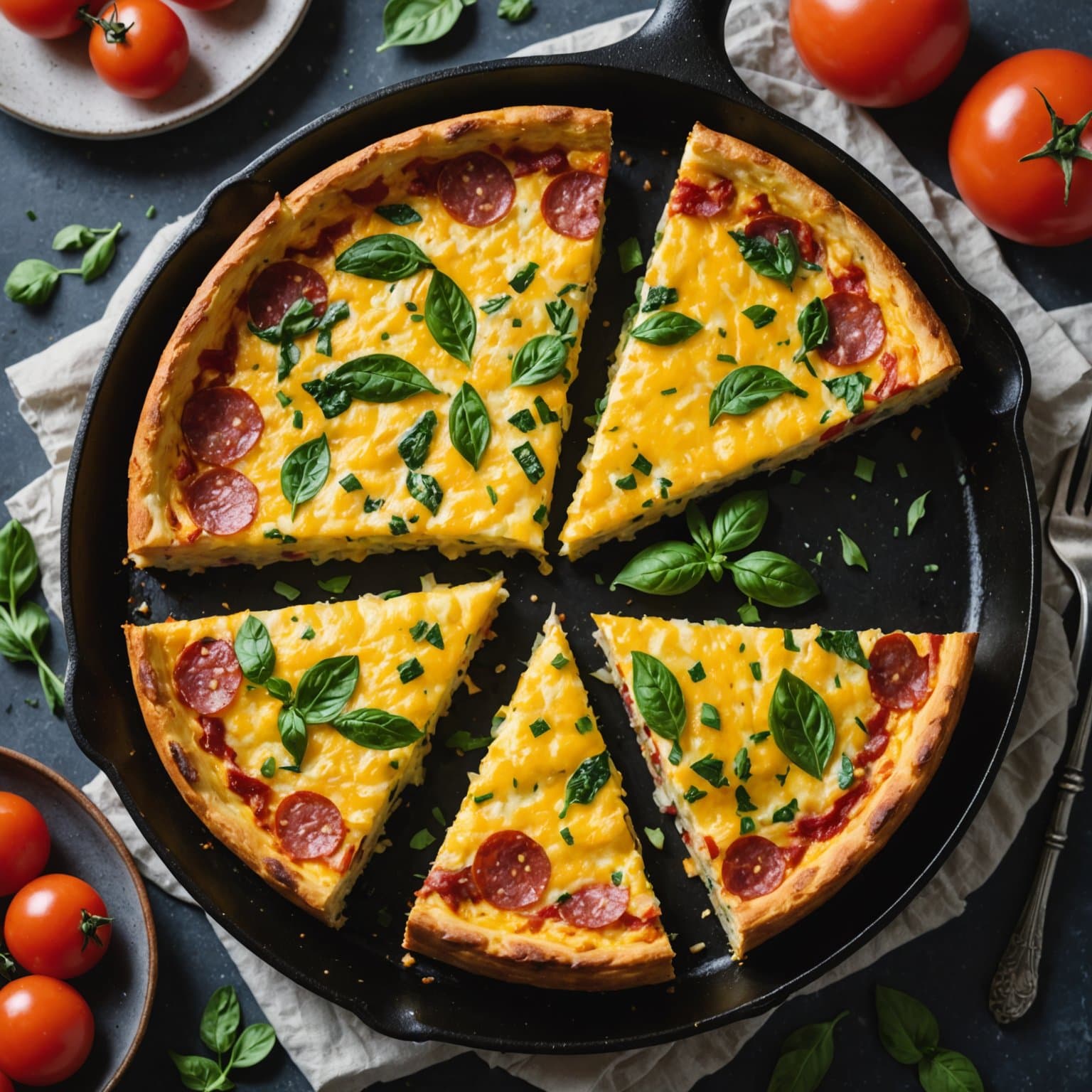 Tre-oster salami-frittata