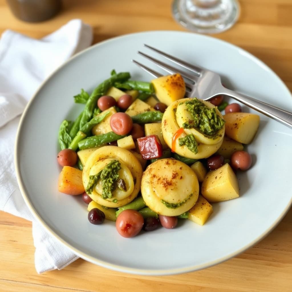 Trenette med pesto, bønner og poteter: Pesto Genovese