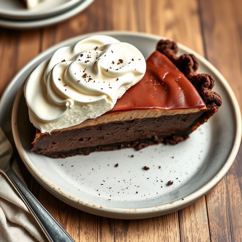 Triple-chokoladepuddingpai med cappuccinokrem