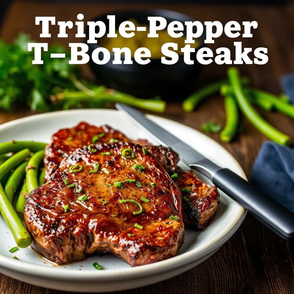 Triple-Pepper T-Bone-steaks