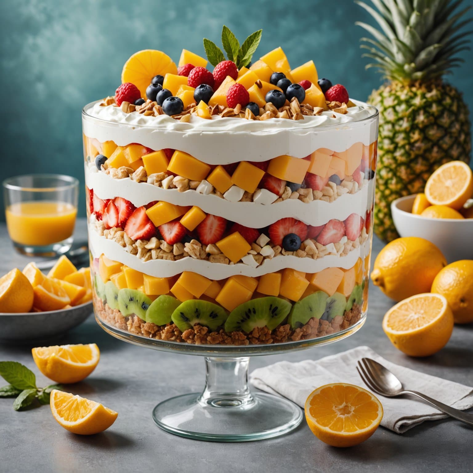 Tropisk ambrosia trifle-skål