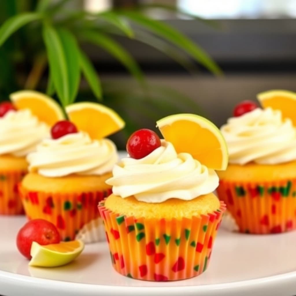 Tropiske bryllupscupcakes
