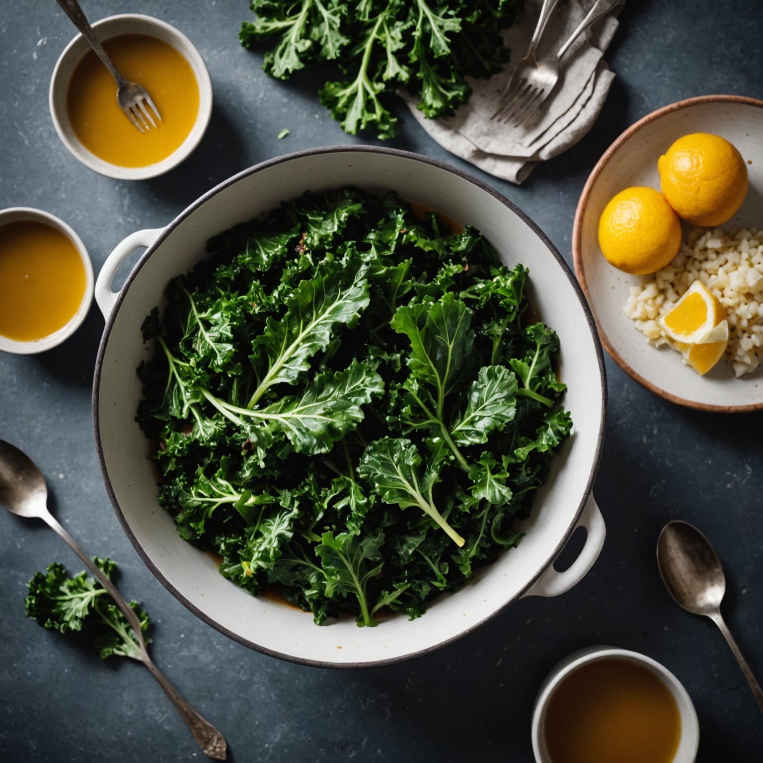 Trykkokergresskar med grønnkål