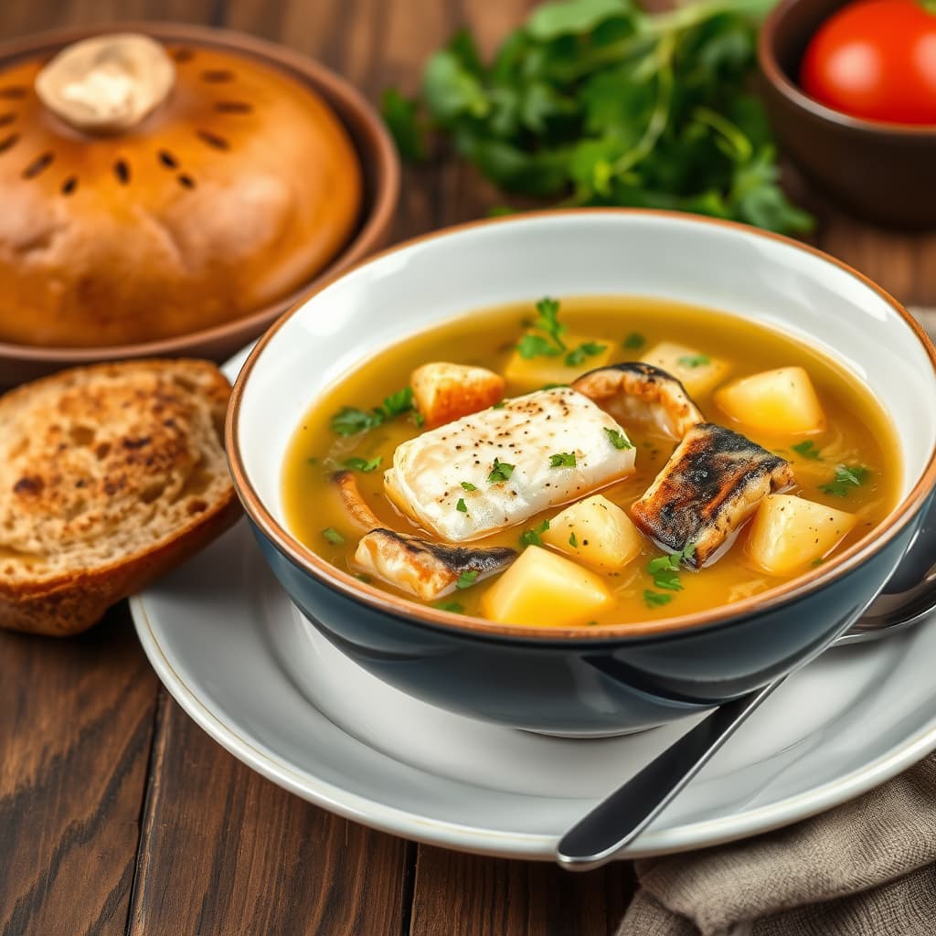 Tunisisk aromatisk fiskesuppe med poteter