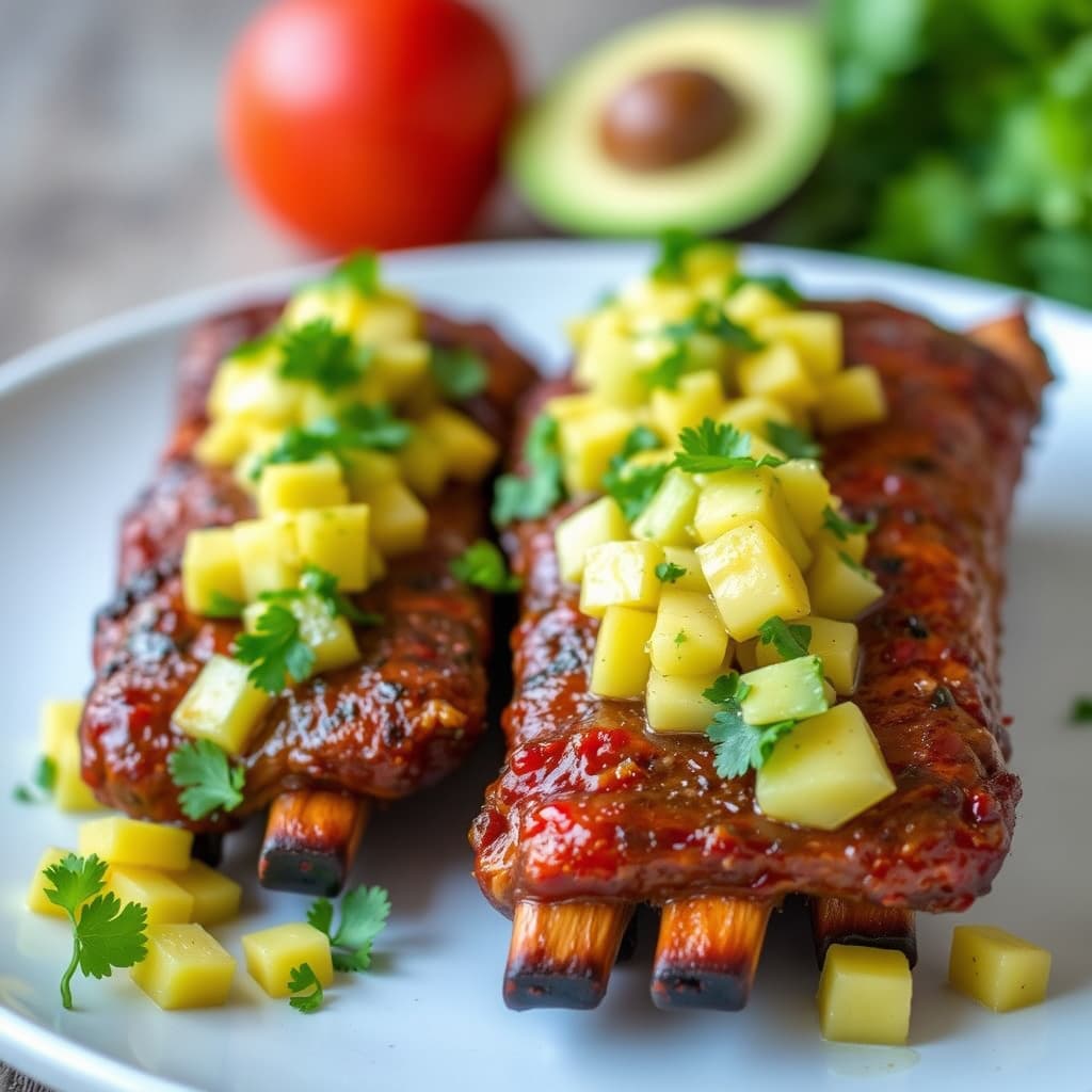 Turbo Ribs med mango- og avokadosalsa
