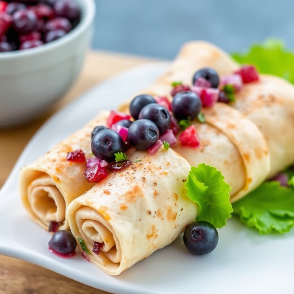 Tyrkiske ruller med blåbærsalsa
