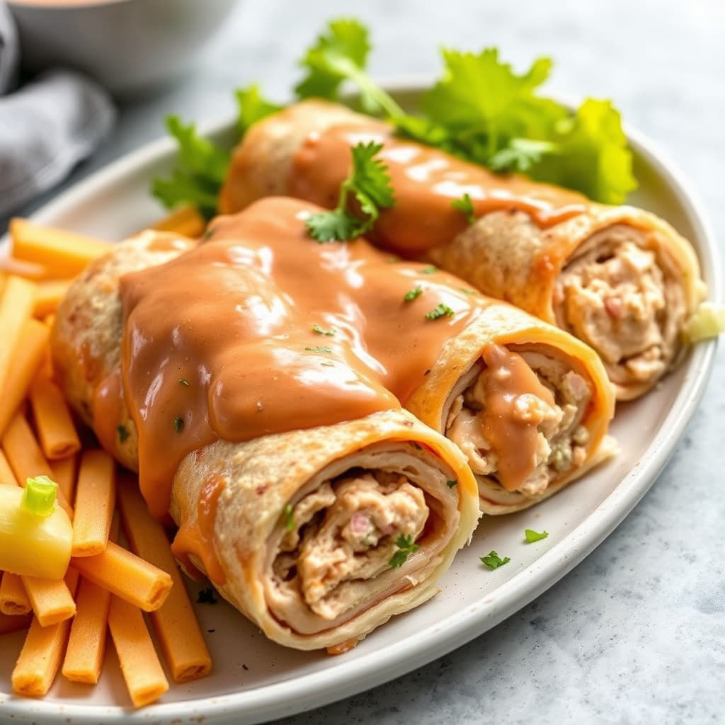 Tyrkiske ruller med tunfiskesaus