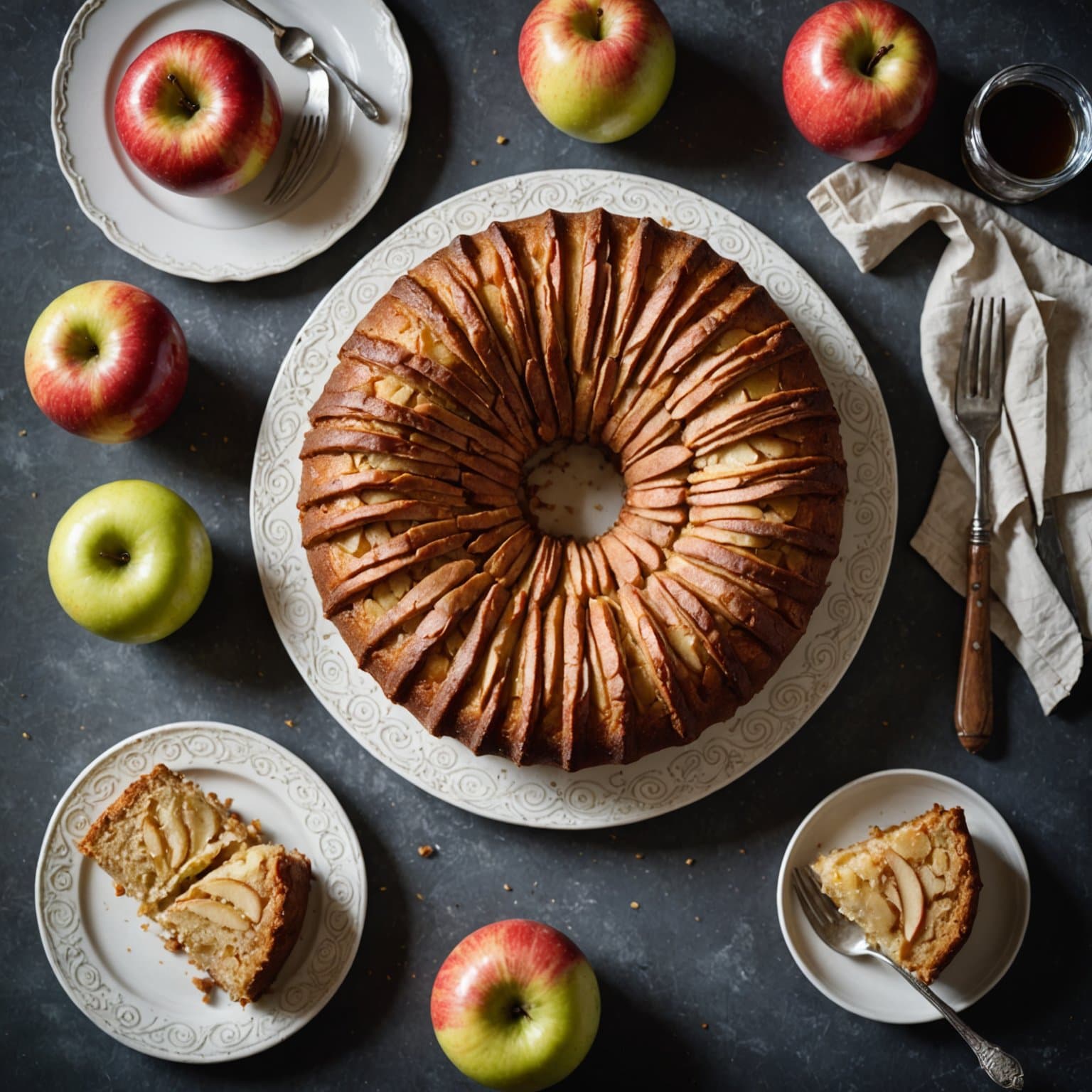 Tysk eplekake (Versunkener Apfelkuchen)