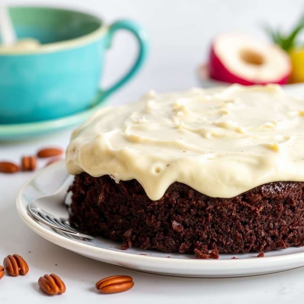 Tysk sjokoladekake med kokos- og pekannøtt Cajeta-frosting
