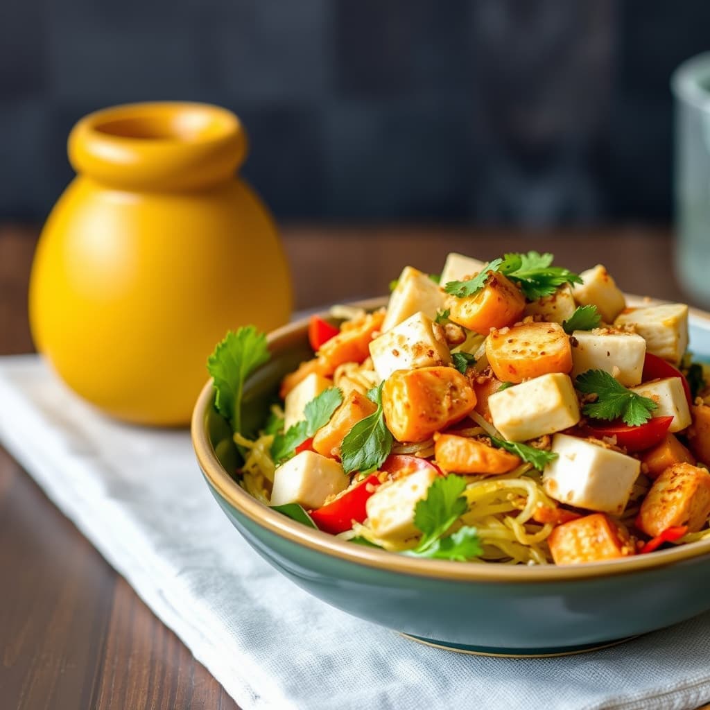 Ung jackfrukt- og tofusalat: Goi Mit Dau Hu