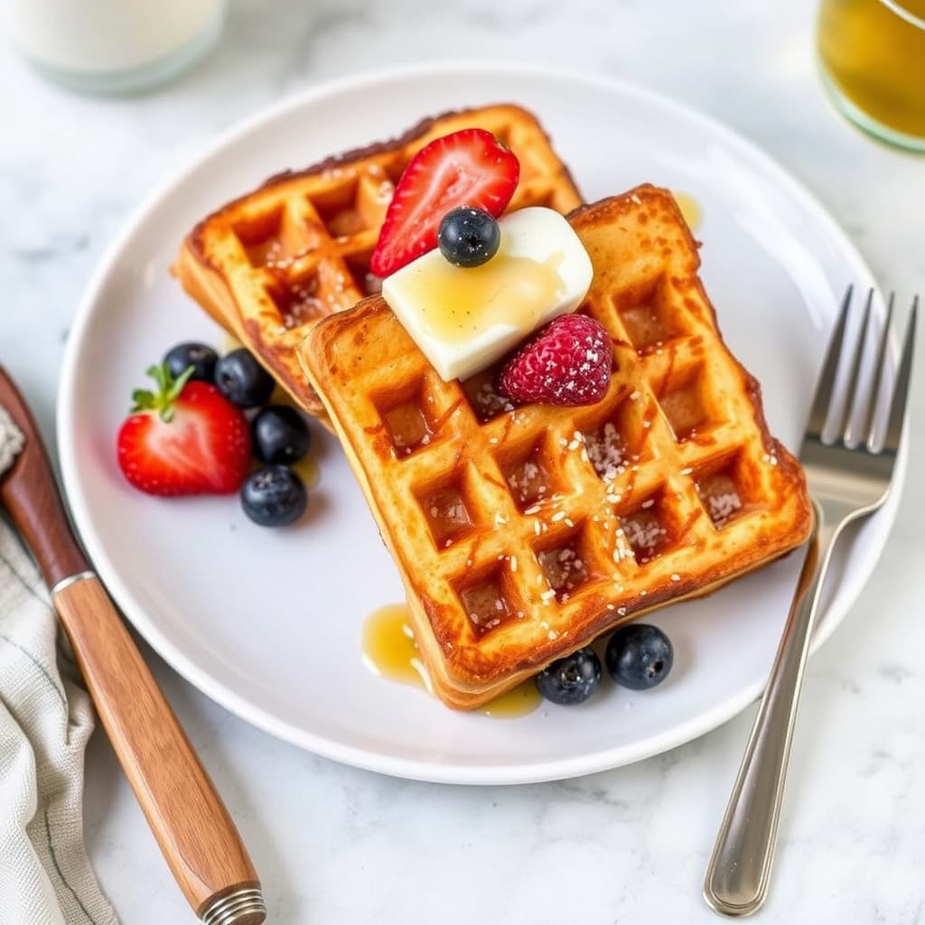 Vaffelstekt brioche-fransk toast