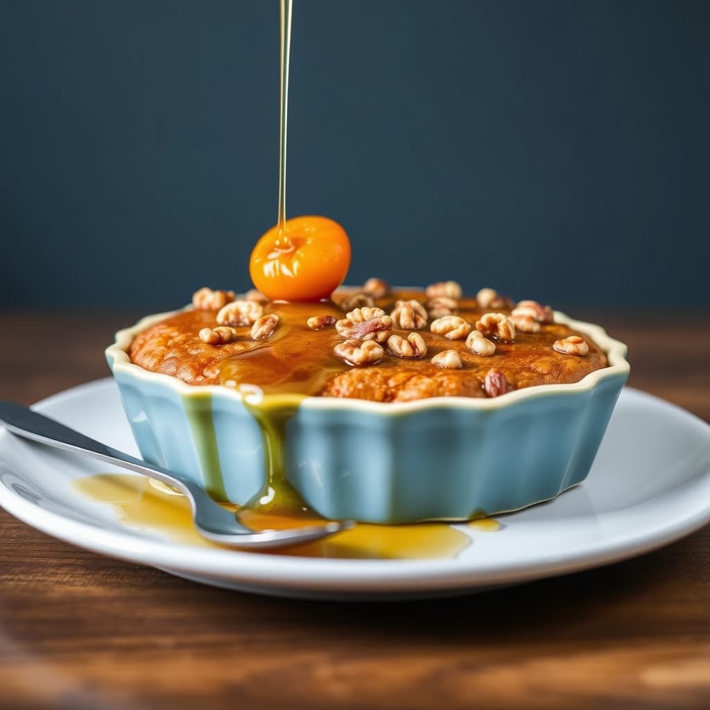 Valnøtt- og aprikoskake i honningsirup