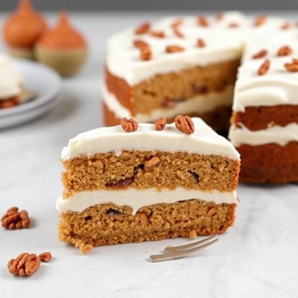 Valnøtt- og lønnetort med lønns-mascarponekrem og marengsglasur