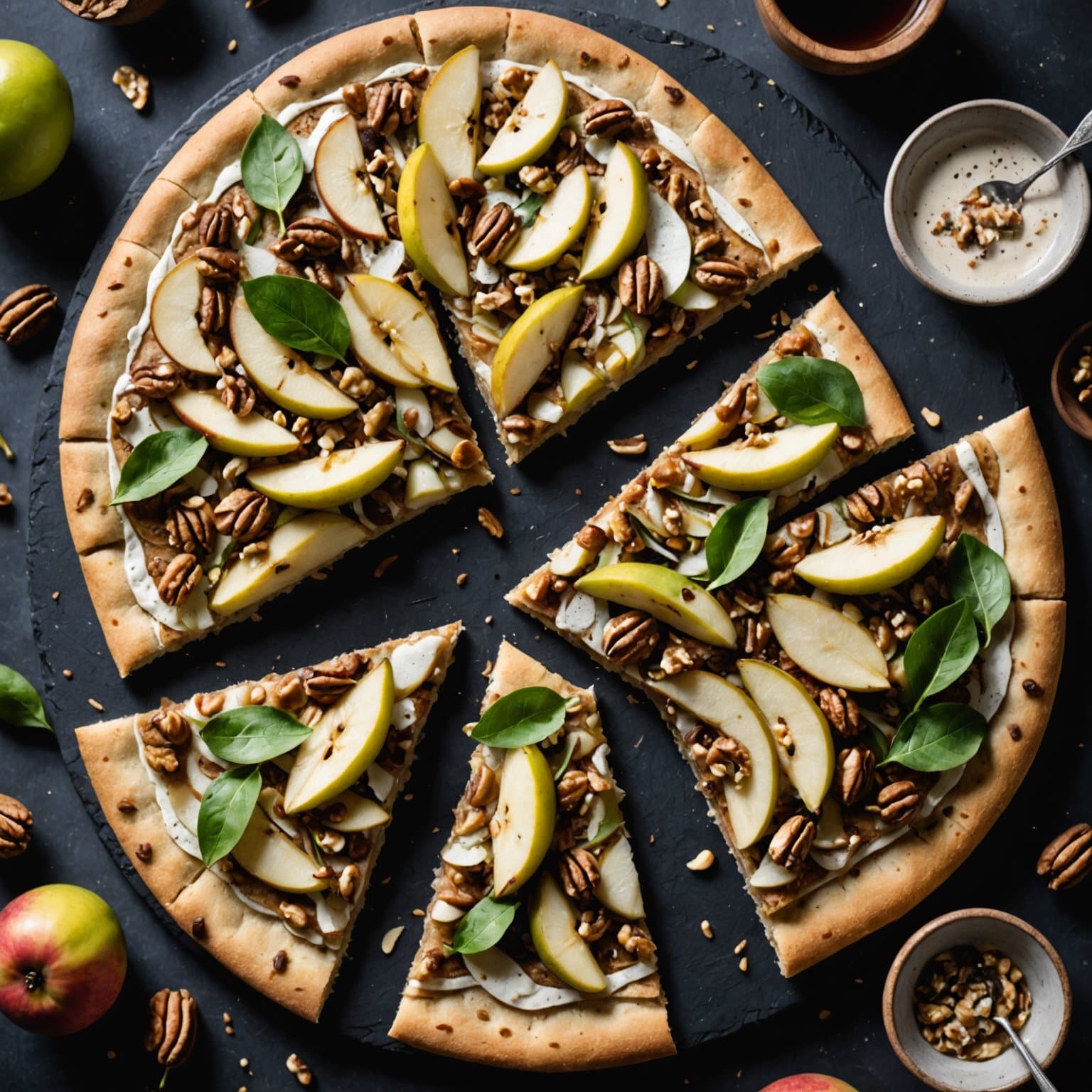 Valnøtt- og pæreflatbrød