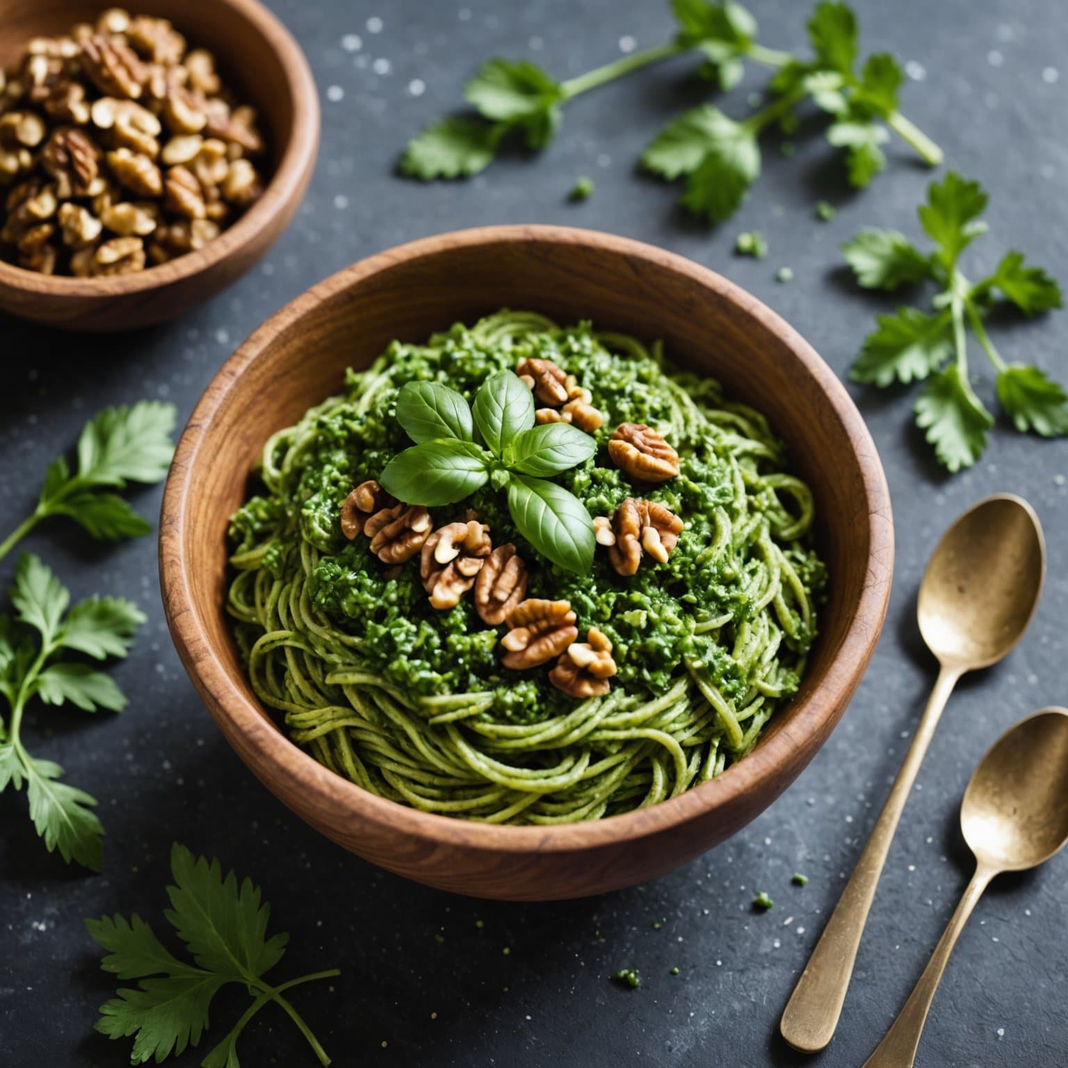 Valnøtt- og persillepesto