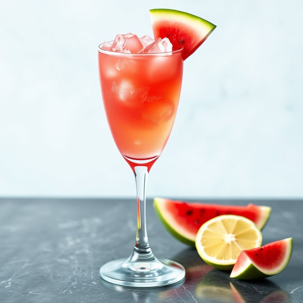 Vannmelon- og champagnecocktail