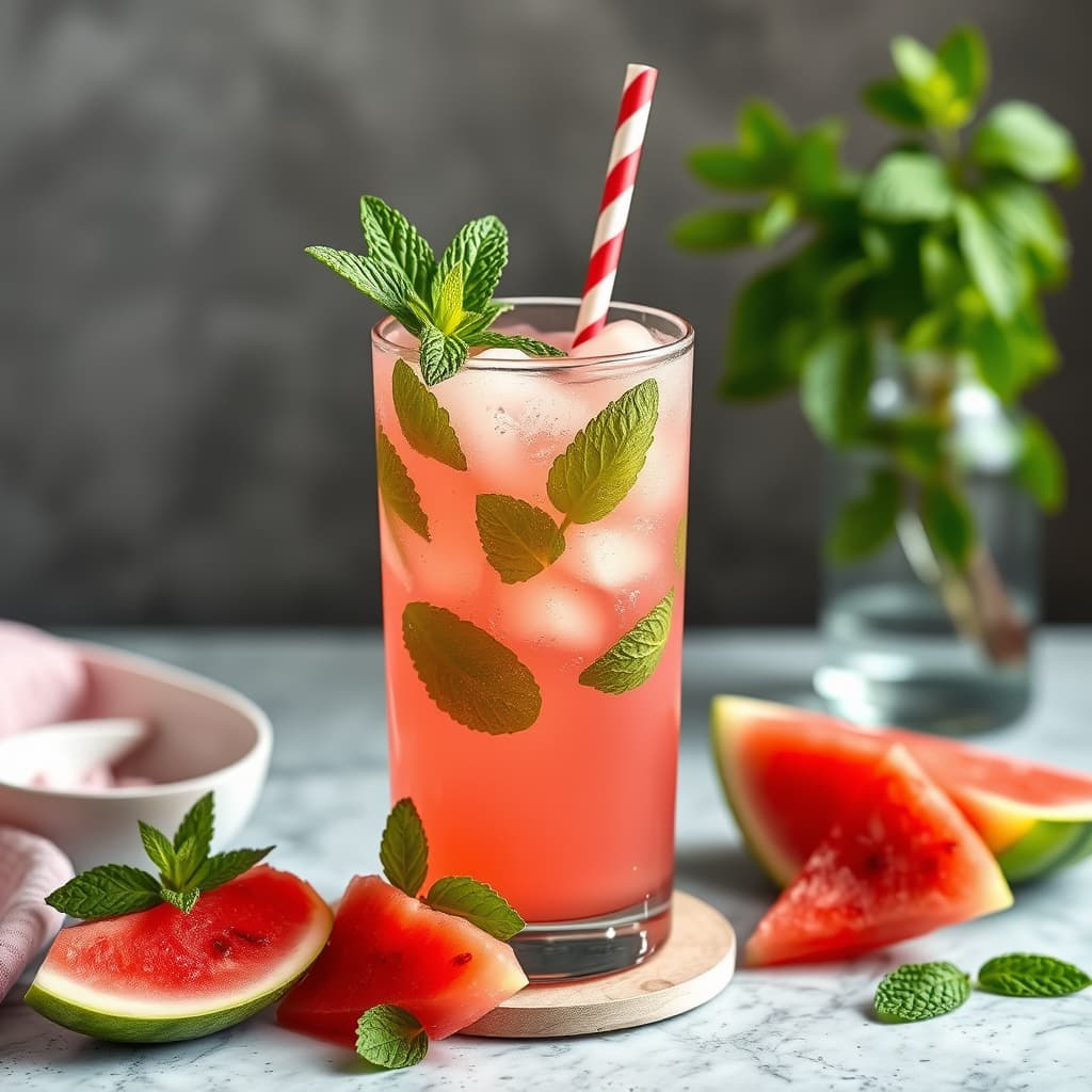 Vannmelon- og mynte-agua fresca