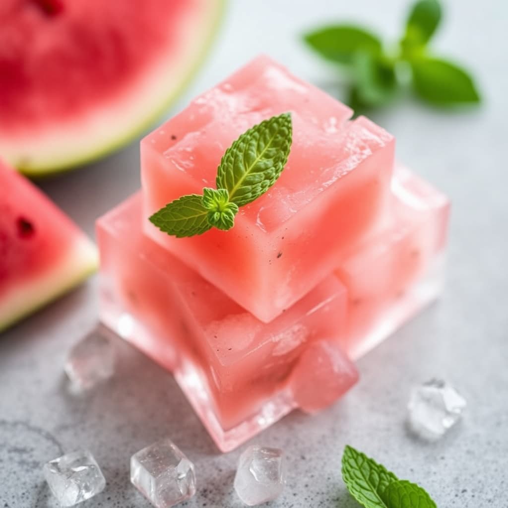 Vannmelon- og mynteisbiter