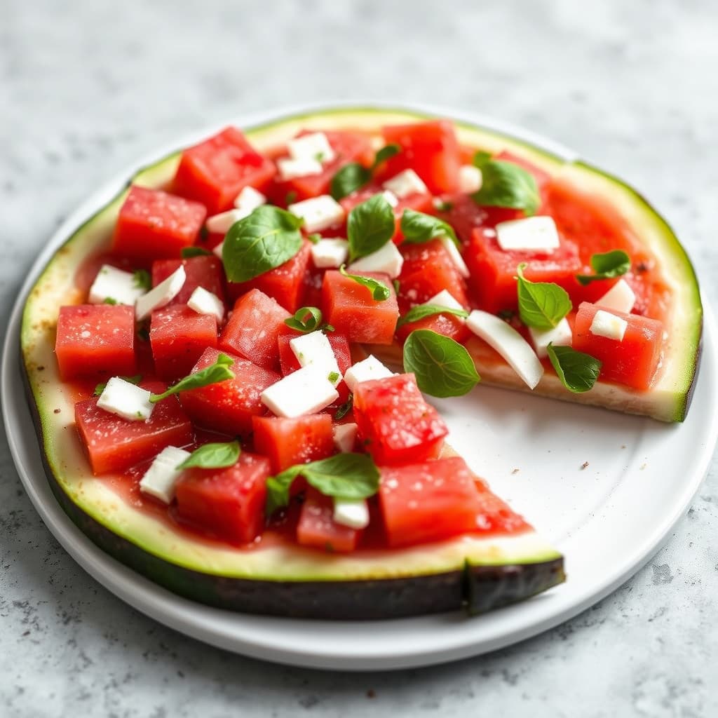 Vannmelon- og salatpizza