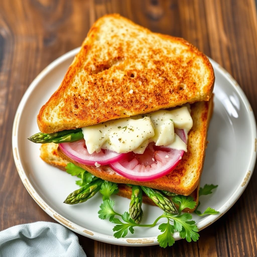 Vårens asparges- og parmesansandwich