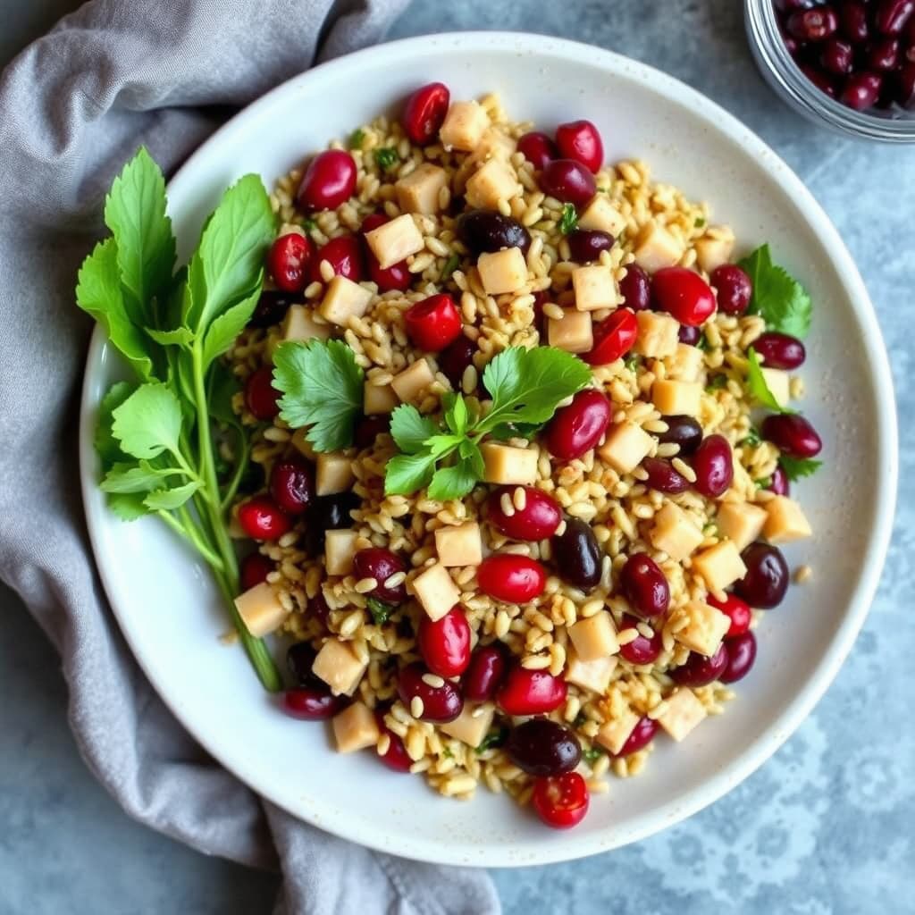 Varm Farro- og tranebærbønnsalat