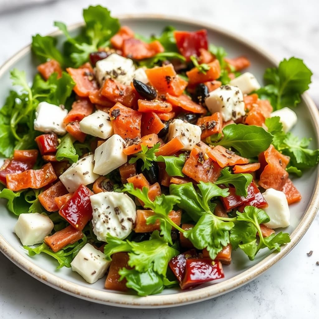 Varm geitost- og pancettasalat