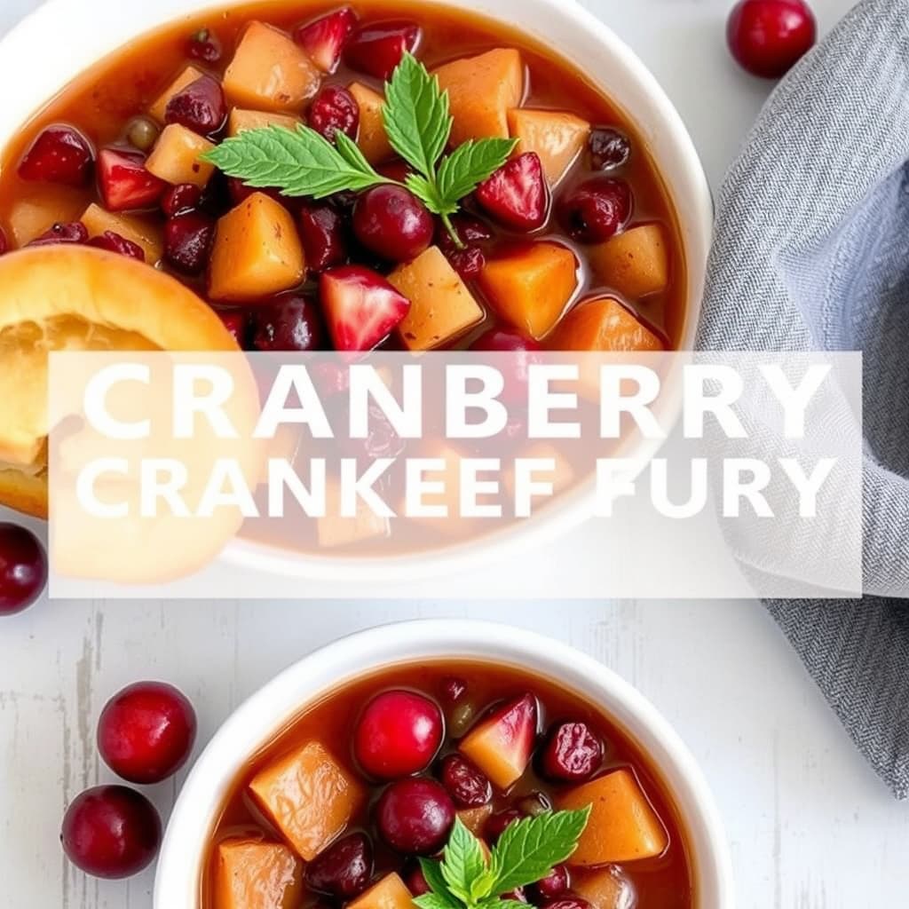 Varm høstlig tranebærfruktgryte