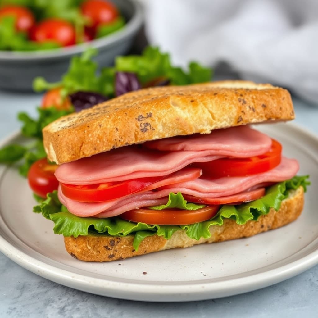 Vegan italiensk kaldskinke-sandwich