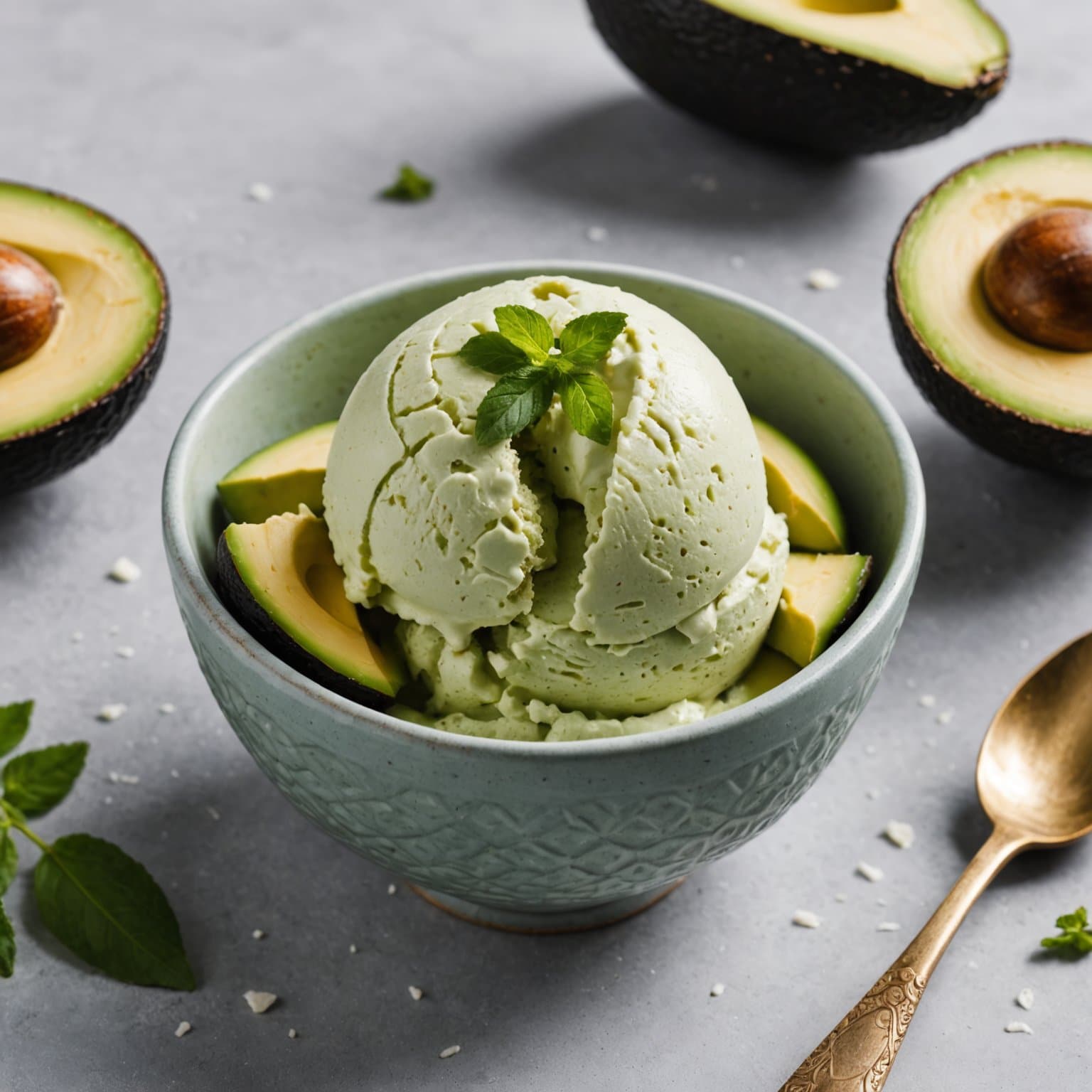 Vegansk avokado- og kokosmelk-is