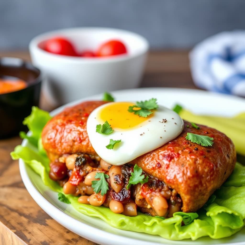 Vegansk pinto-bønne-frokostpølse